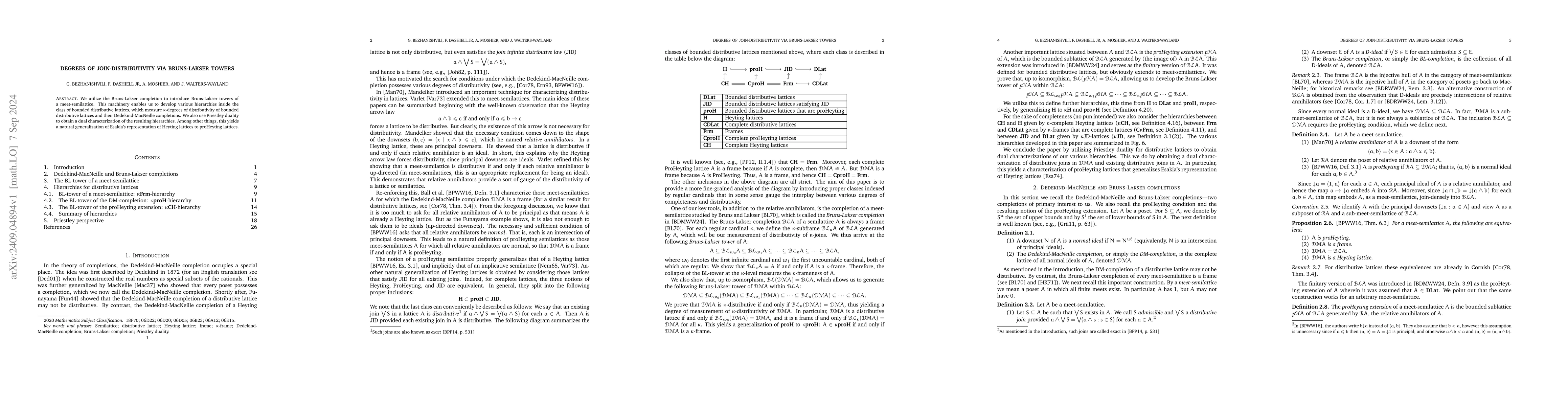 Thumbnail for Degrees of join-distributivity via Bruns-Lakser towers