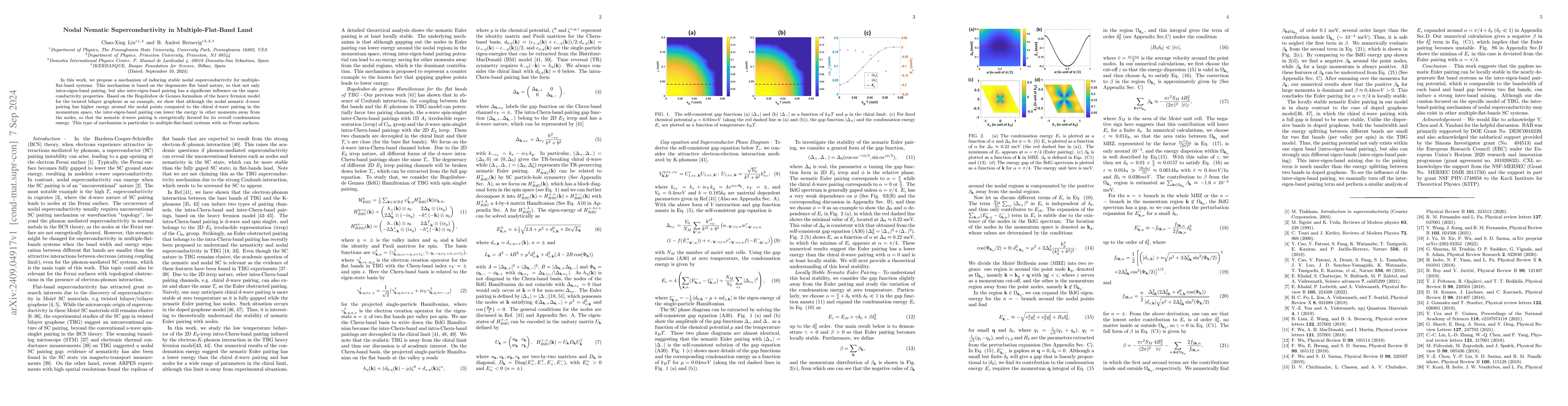 Thumbnail for Nodal Nematic Superconductivity in Multiple-Flat-Band Land