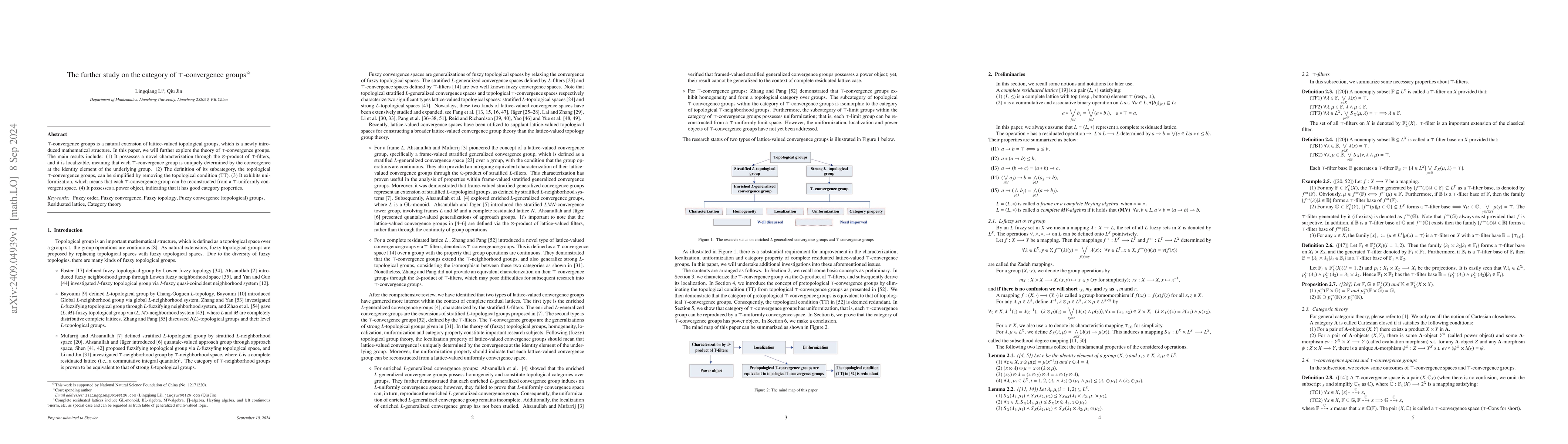 Thumbnail for The further study on the category of T-convergence groups