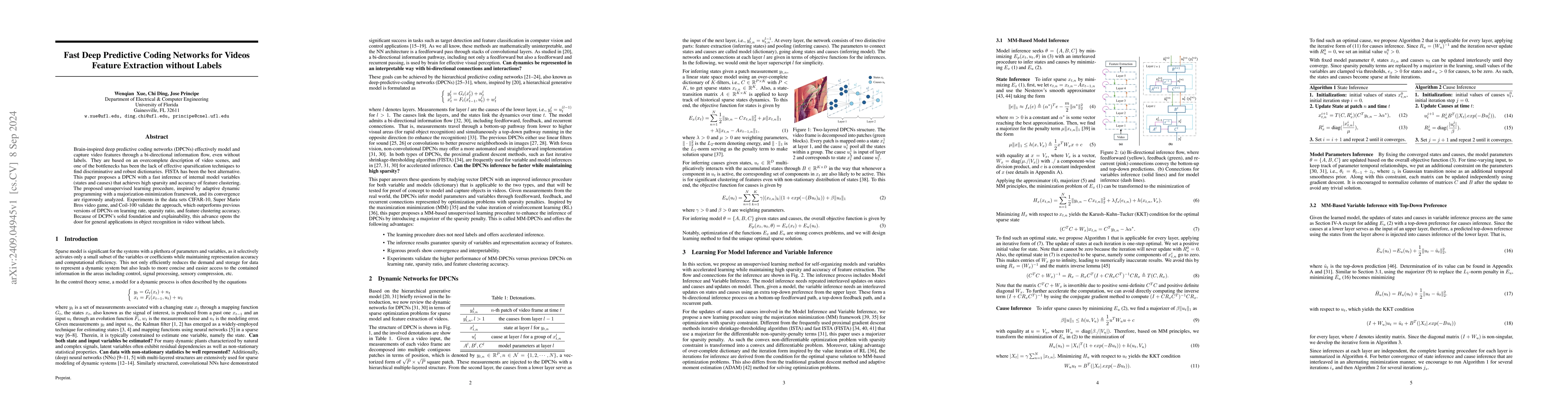 Thumbnail for Fast Deep Predictive Coding Networks for Videos Feature Extraction
  without Labels