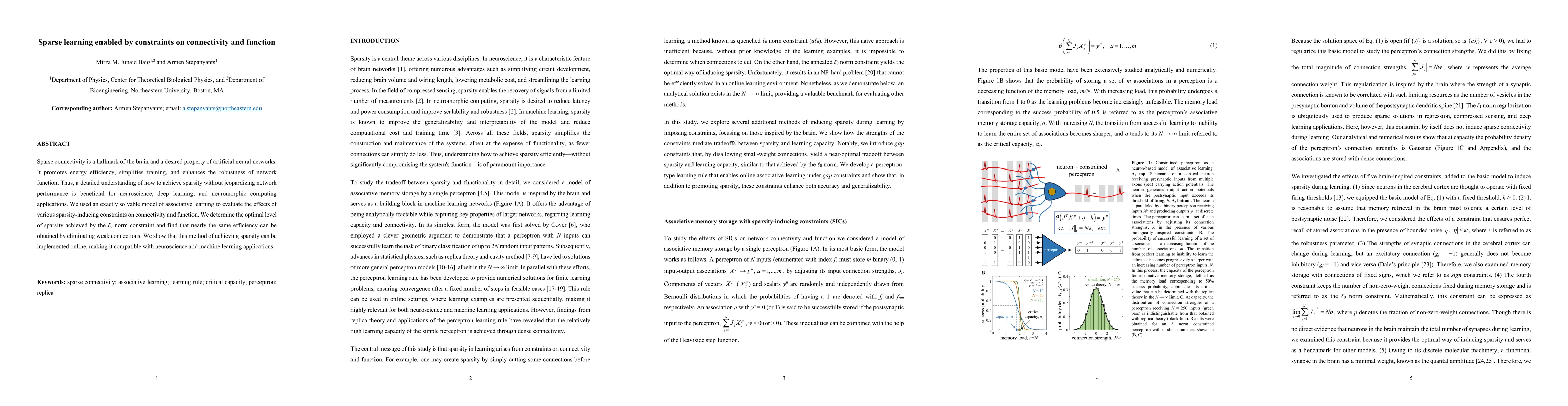 Thumbnail for Sparse learning enabled by constraints on connectivity and function