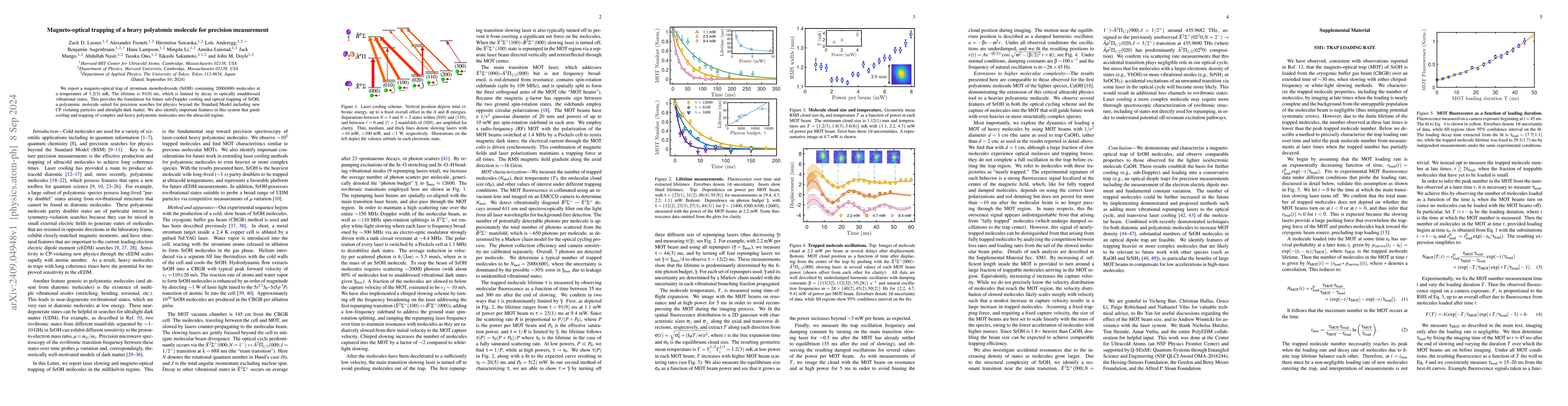 Thumbnail for Magneto-optical trapping of a heavy polyatomic molecule for precision
  measurement