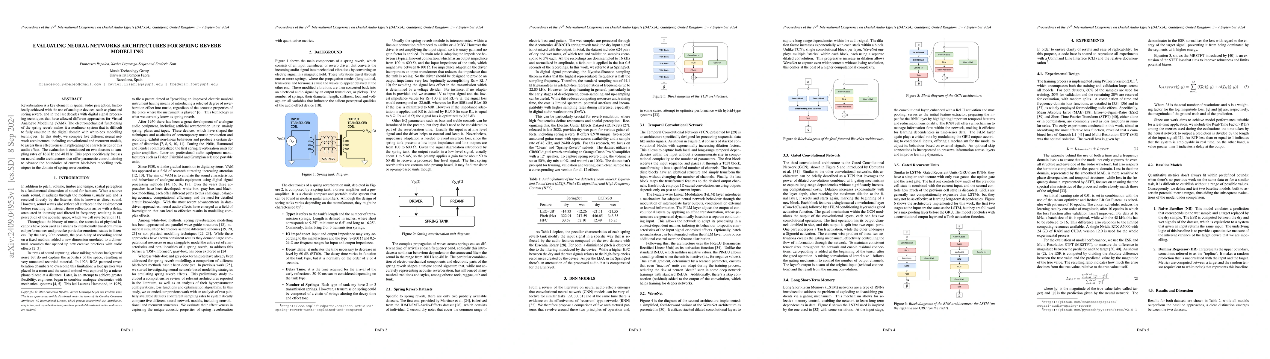 Thumbnail for Evaluating Neural Networks Architectures for Spring Reverb Modelling