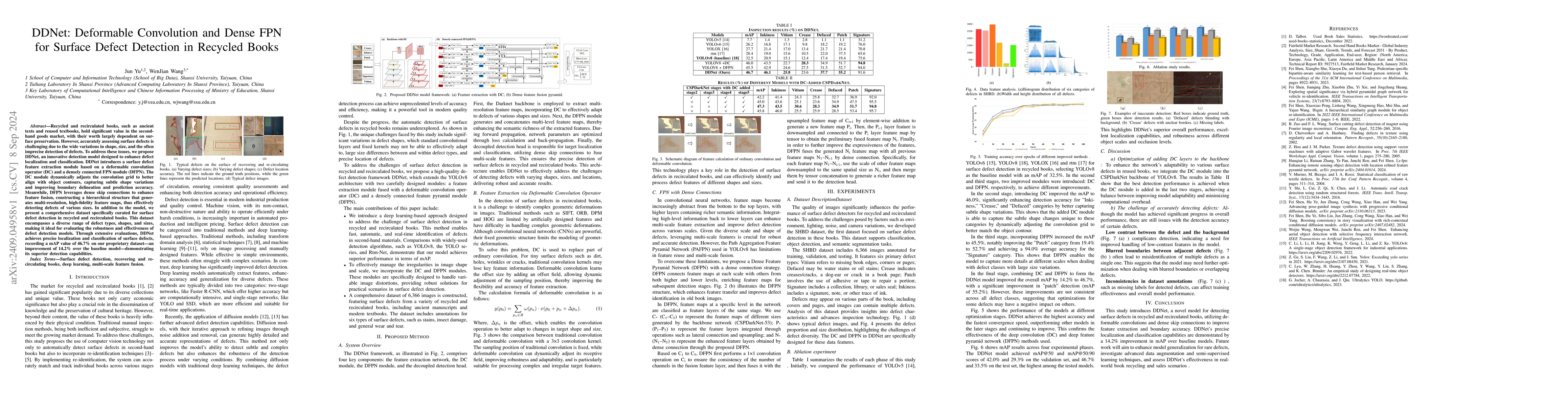 Thumbnail for DDNet: Deformable Convolution and Dense FPN for Surface Defect Detection
  in Recycled Books