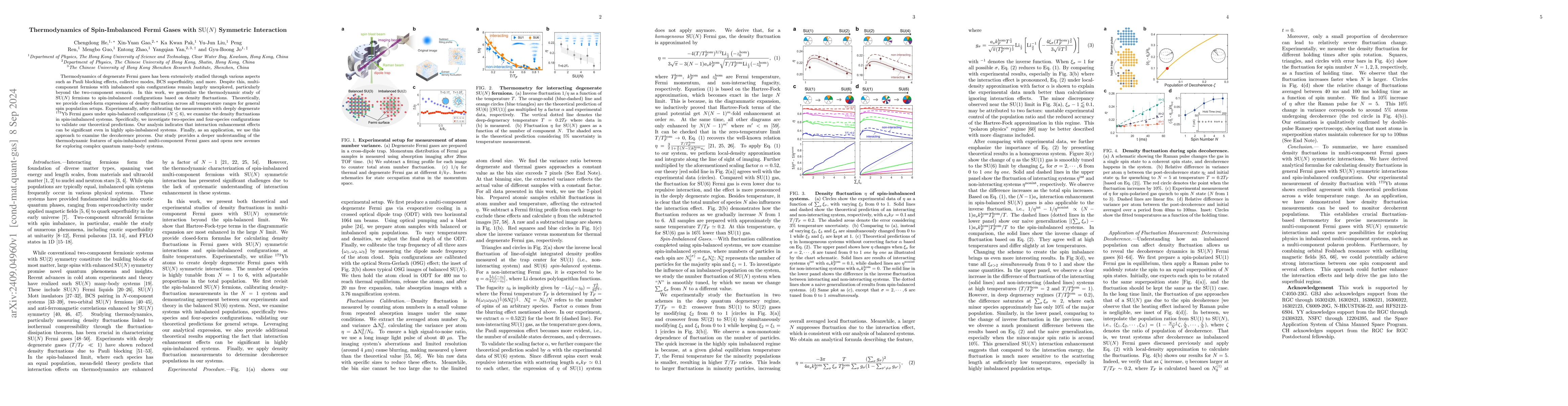 Thumbnail for Thermodynamics of Spin-Imbalanced Fermi Gases with SU(N) Symmetric
  Interaction