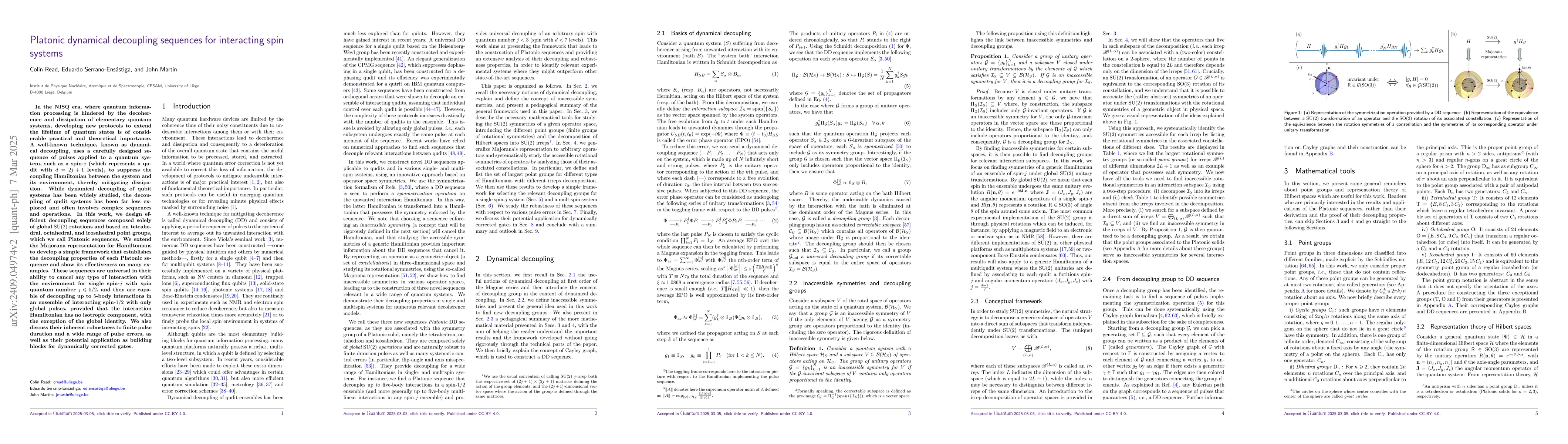 Thumbnail for Platonic dynamical decoupling sequences for interacting spin systems