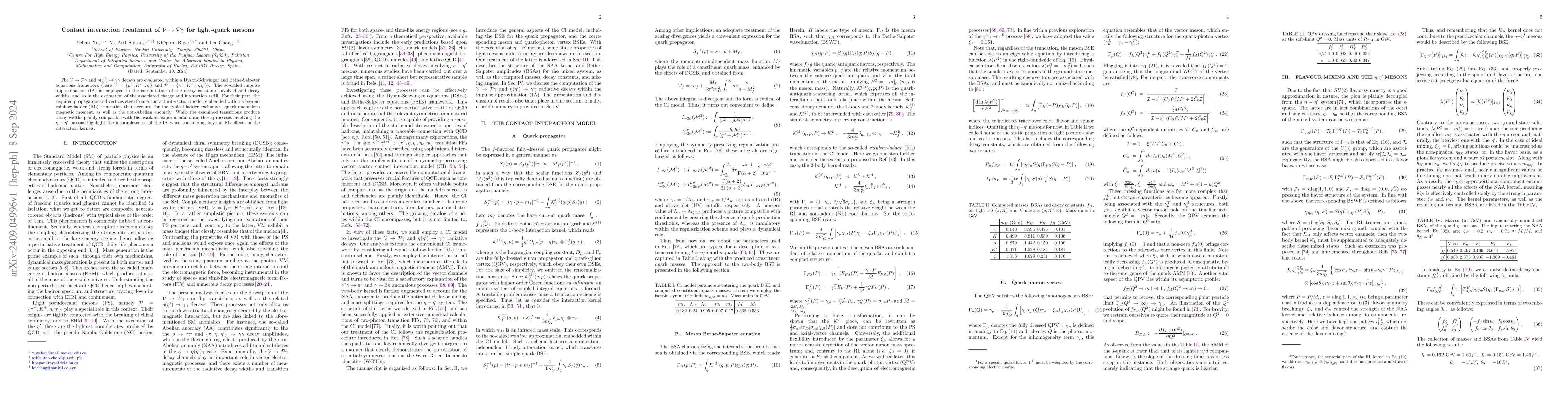 Thumbnail for Contact interaction treatment of $\mathcal{V}\to\mathcal{P}γ$ for
  light-quark mesons