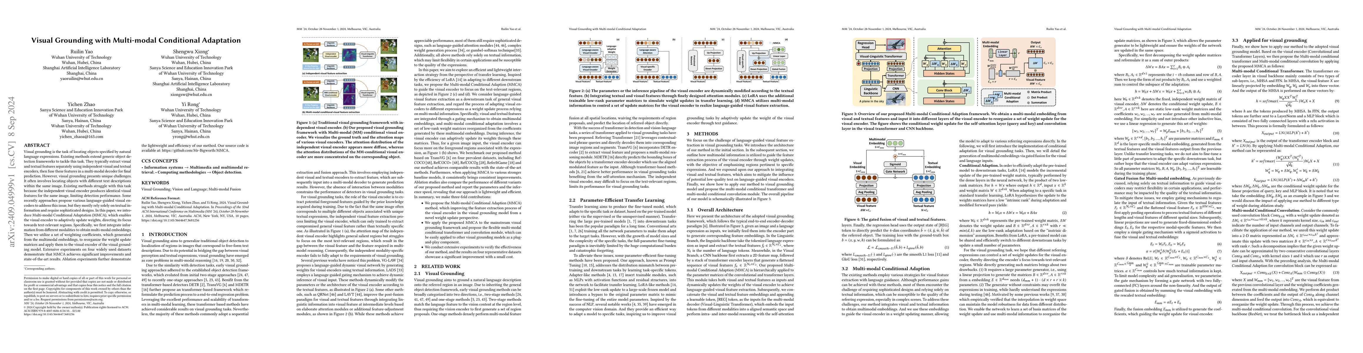 Thumbnail for Visual Grounding with Multi-modal Conditional Adaptation
