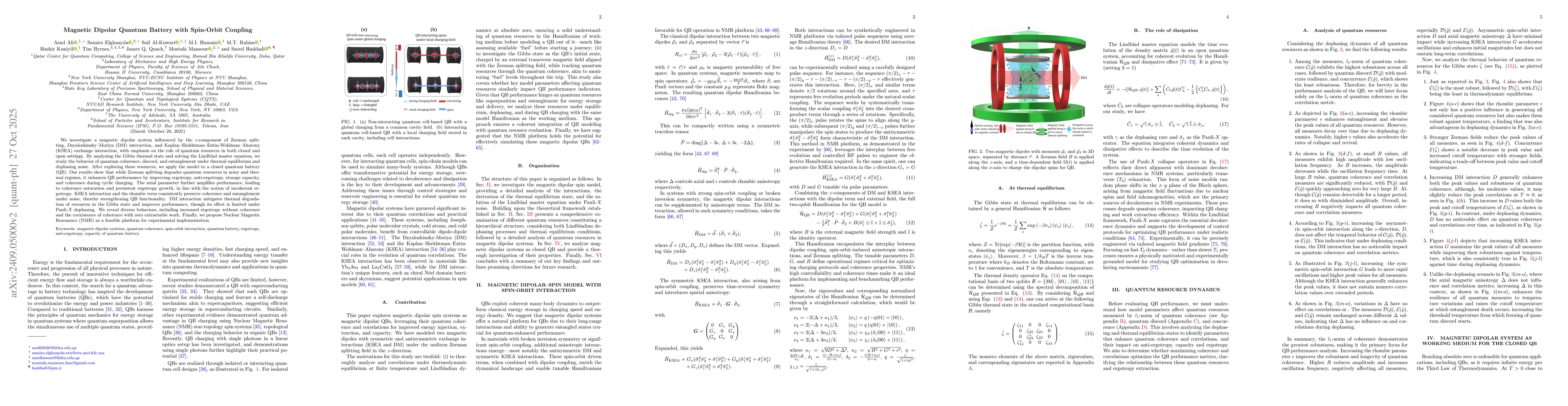Thumbnail for Magnetic Dipolar Quantum Battery with Spin-Orbit Coupling
