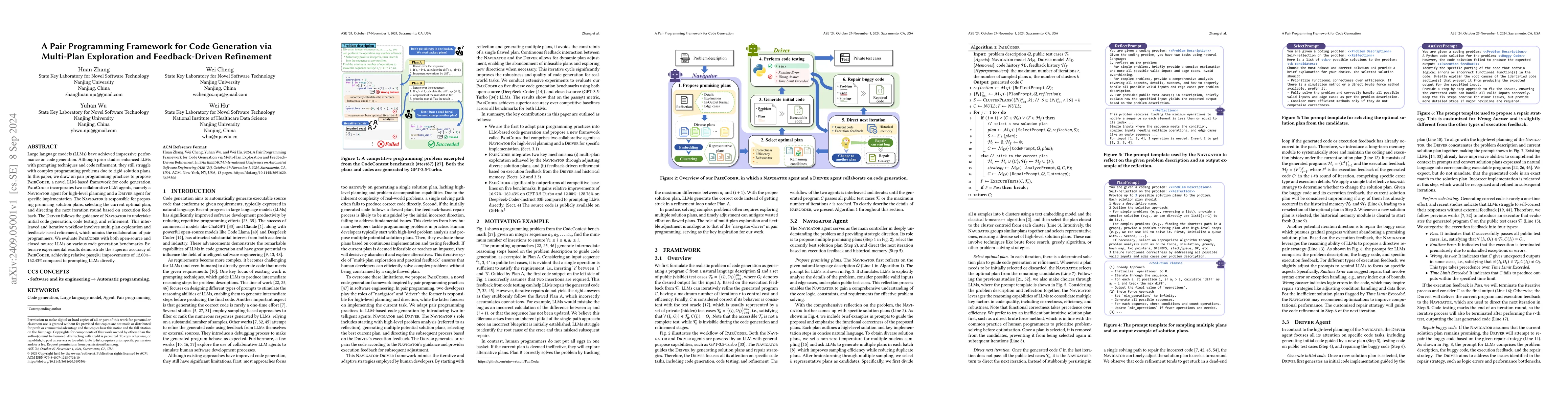 Thumbnail for A Pair Programming Framework for Code Generation via Multi-Plan
  Exploration and Feedback-Driven Refinement