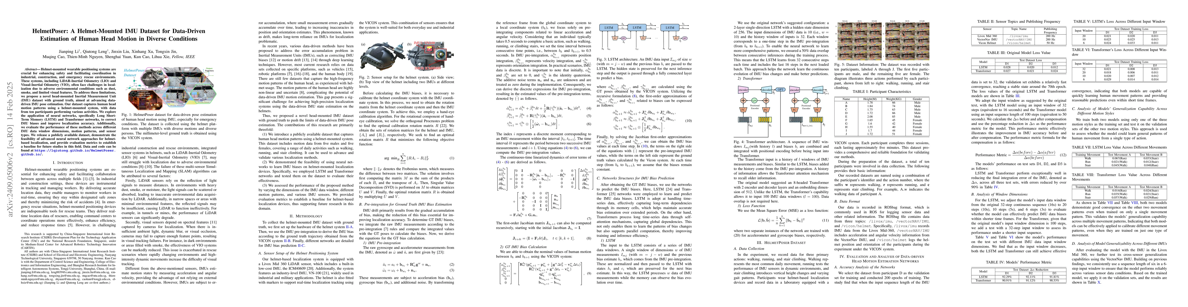 Thumbnail for HelmetPoser: A Helmet-Mounted IMU Dataset for Data-Driven Estimation of
  Human Head Motion in Diverse Conditions