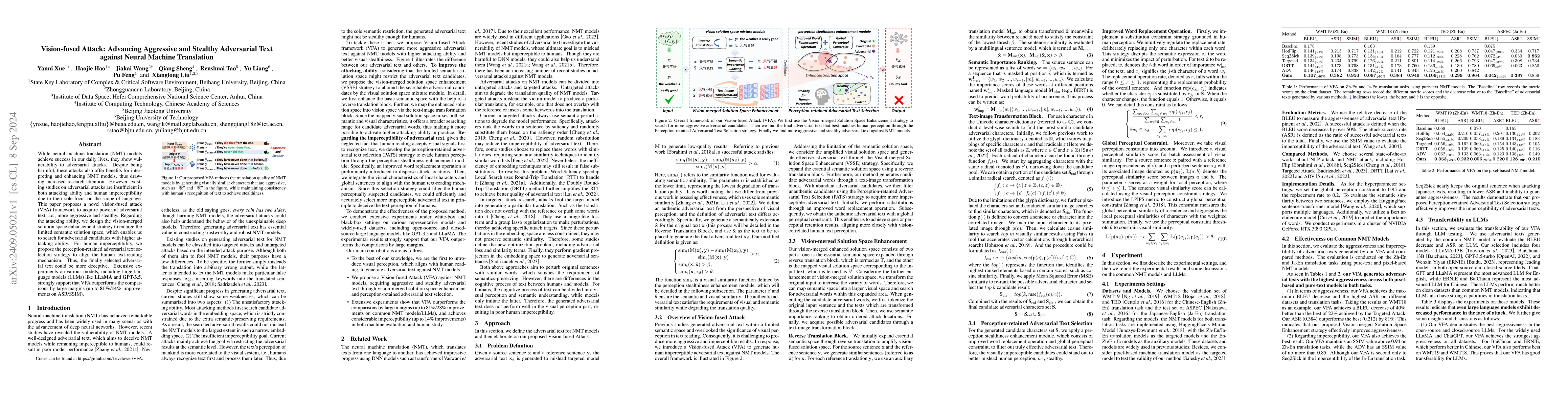 Thumbnail for Vision-fused Attack: Advancing Aggressive and Stealthy Adversarial Text
  against Neural Machine Translation