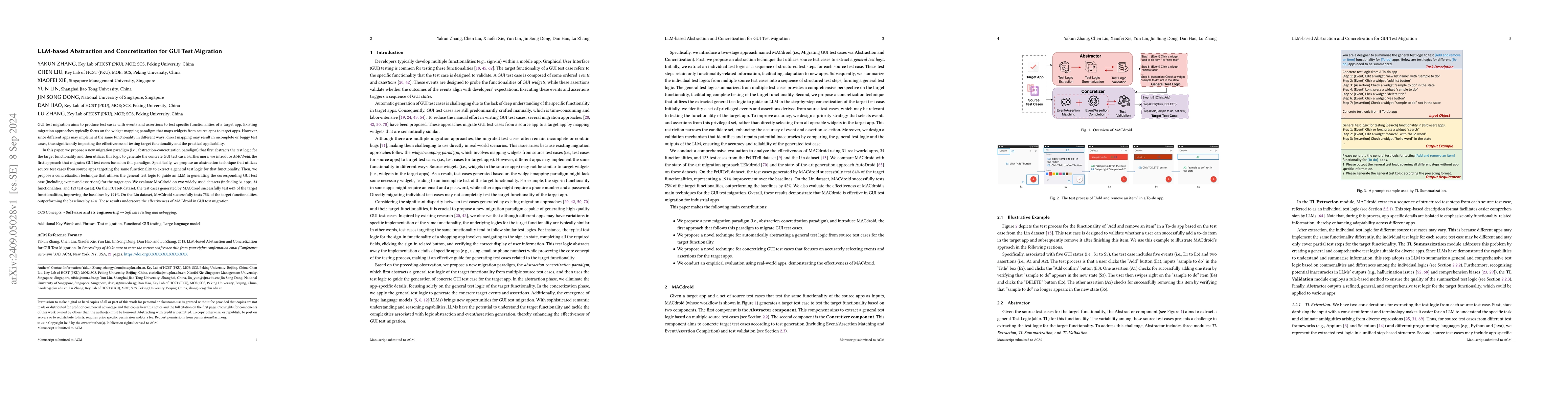 Thumbnail for LLM-based Abstraction and Concretization for GUI Test Migration