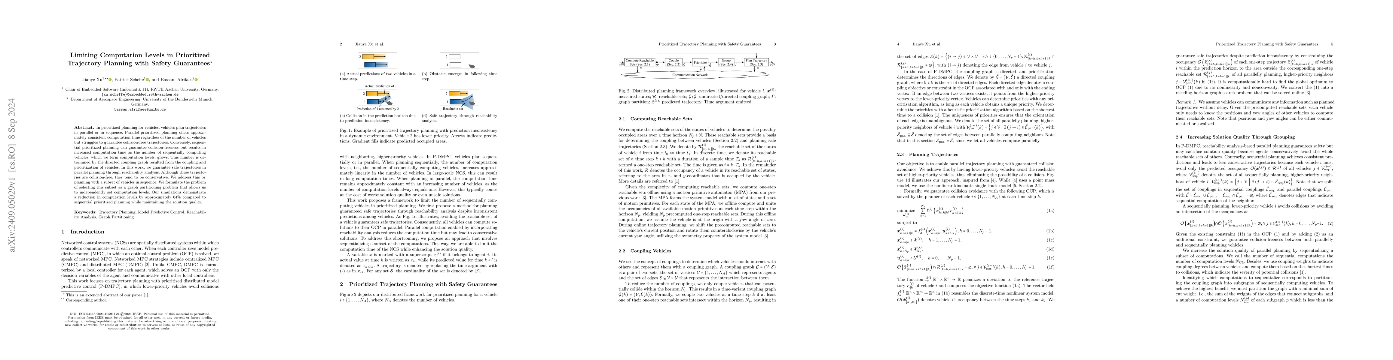 Thumbnail for Limiting Computation Levels in Prioritized Trajectory Planning with
  Safety Guarantees