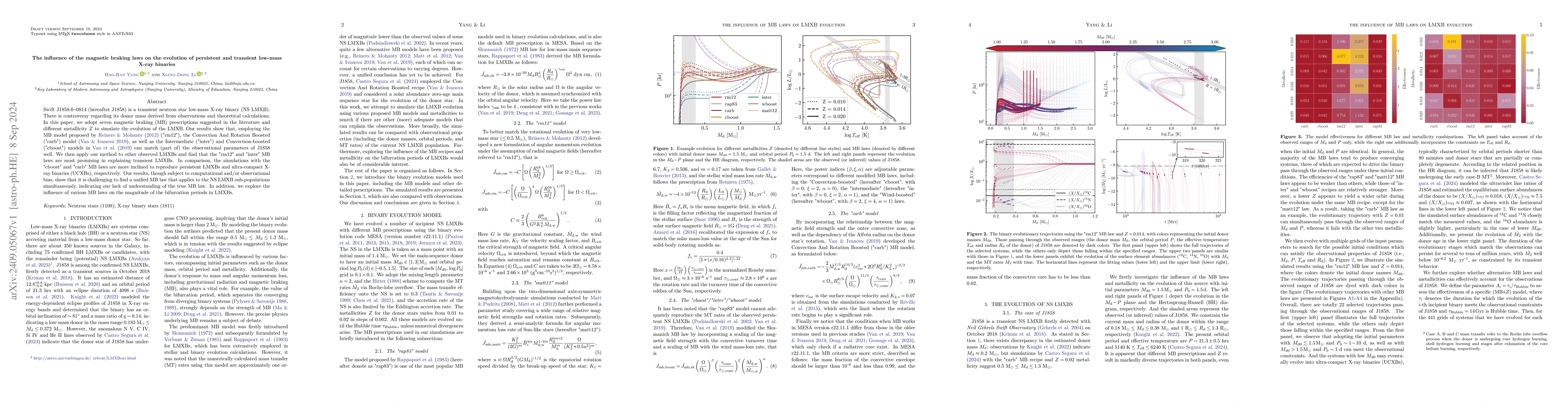 Thumbnail for The influence of the magnetic braking laws on the evolution of
  persistent and transient low-mass X-ray binaries