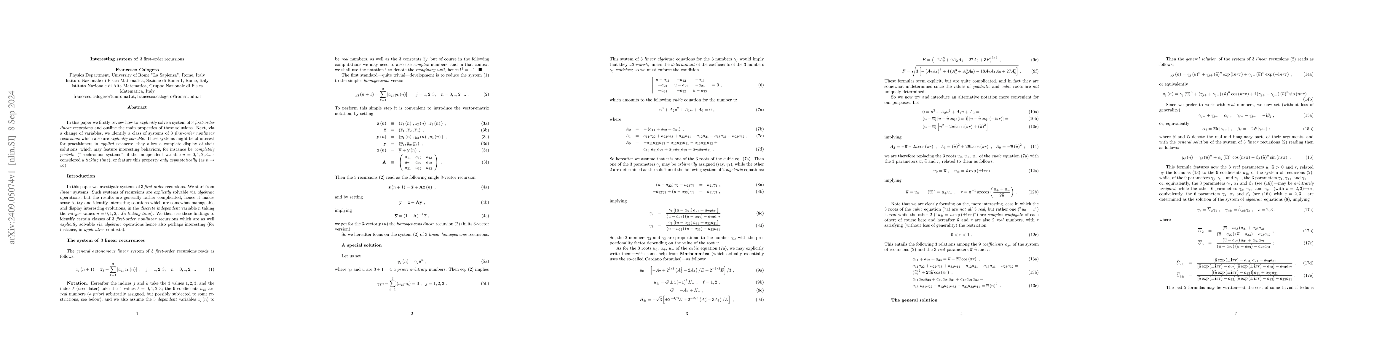 Thumbnail for Interesting system of $3$ first-order recursions