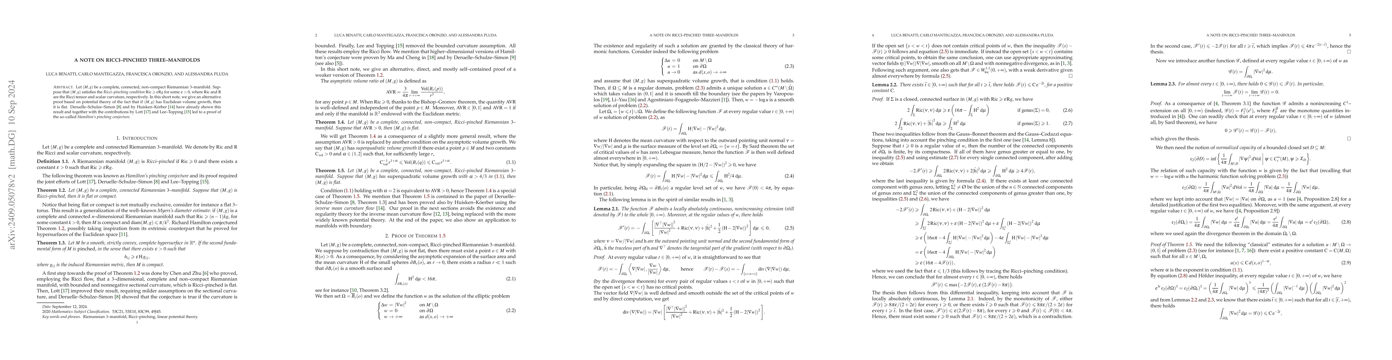 Thumbnail for A Note on Ricci-pinched three-manifolds