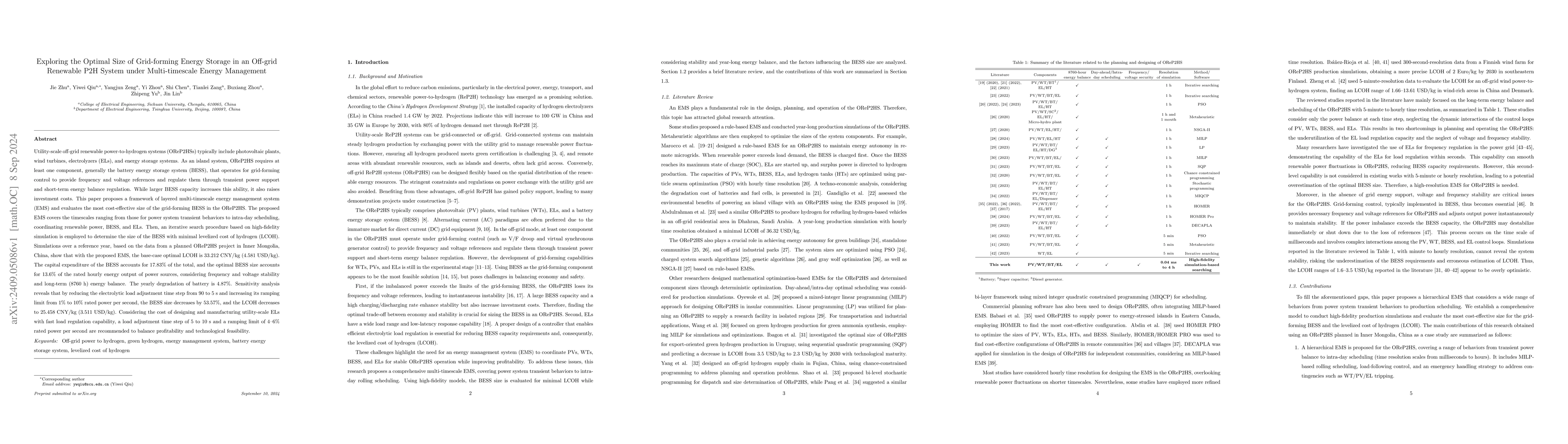 Thumbnail for Exploring the Optimal Size of Grid-forming Energy Storage in an Off-grid
  Renewable P2H System under Multi-timescale Energy Management