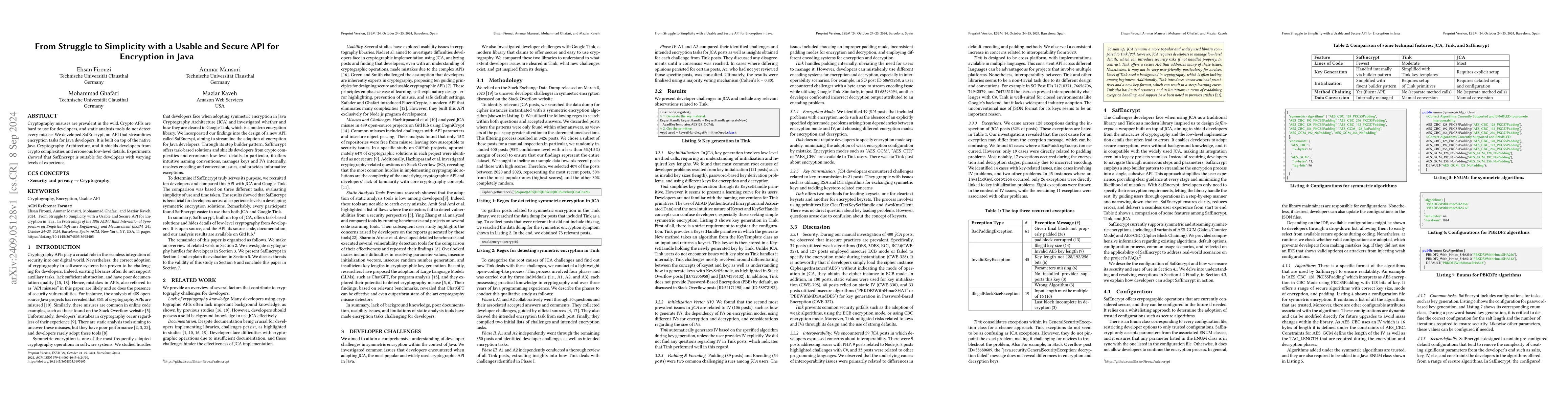 Thumbnail for From Struggle to Simplicity with a Usable and Secure API for Encryption
  in Java