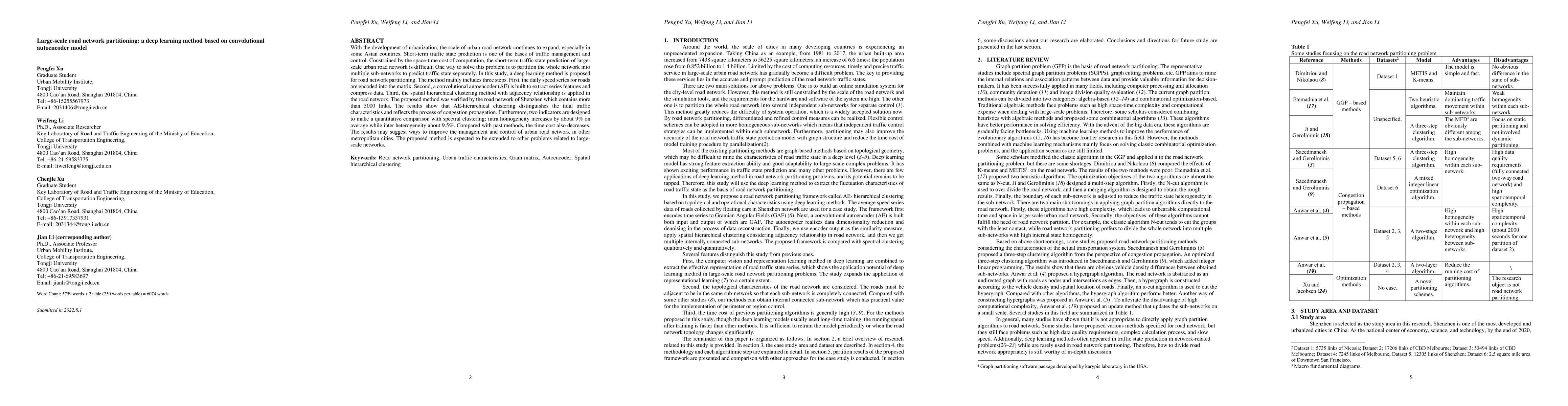 Thumbnail for Large-scale road network partitioning: a deep learning method based on
  convolutional autoencoder model