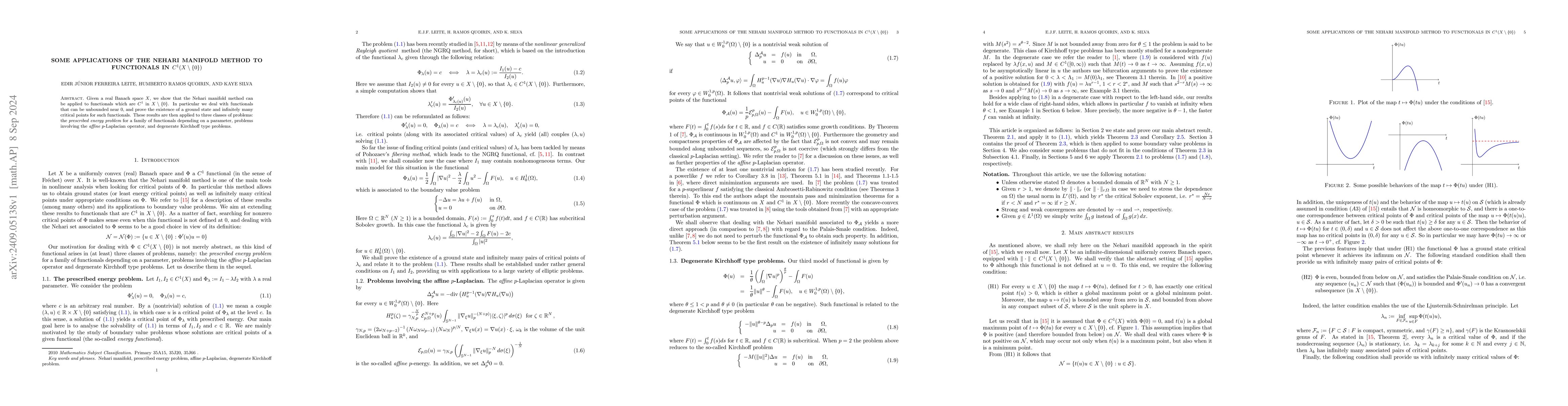 Thumbnail for Some applications of the Nehari manifold method to functionals in $C^1(X
  \setminus \{0\})$