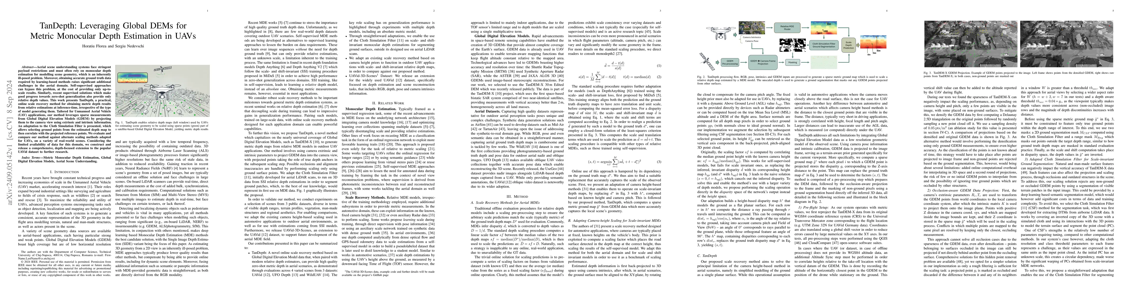 Thumbnail for TanDepth: Leveraging Global DEMs for Metric Monocular Depth Estimation
  in UAVs