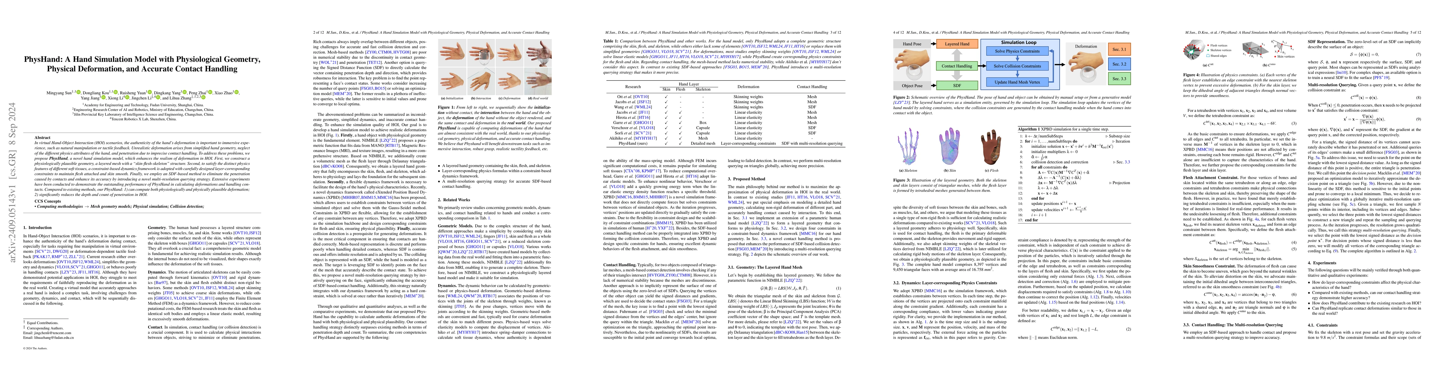 Thumbnail for PhysHand: A Hand Simulation Model with Physiological Geometry, Physical
  Deformation, and Accurate Contact Handling