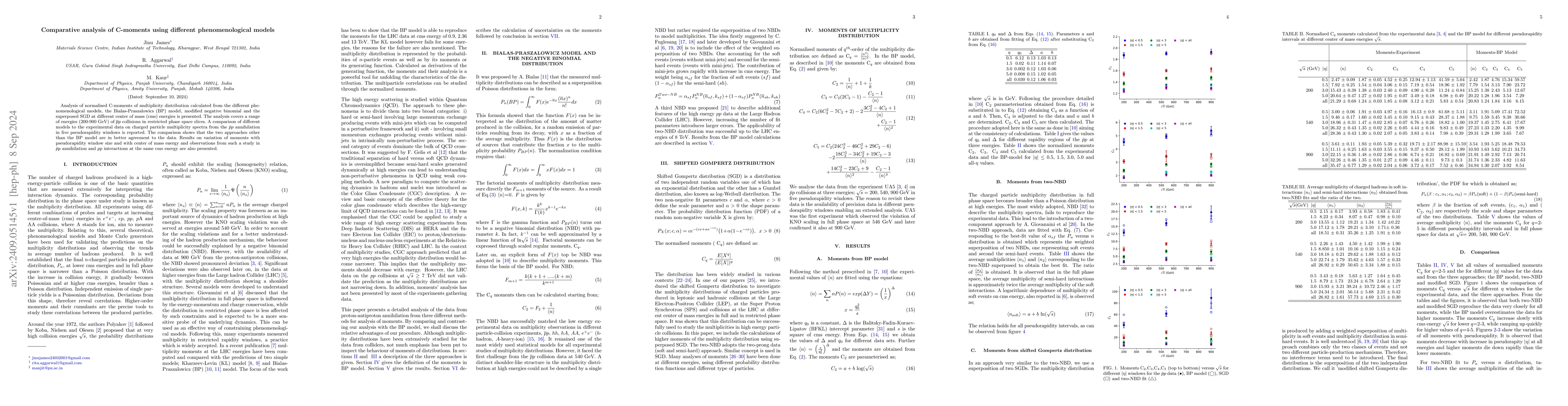 Thumbnail for Comparative analysis of C-moments using different phenomenological
  models