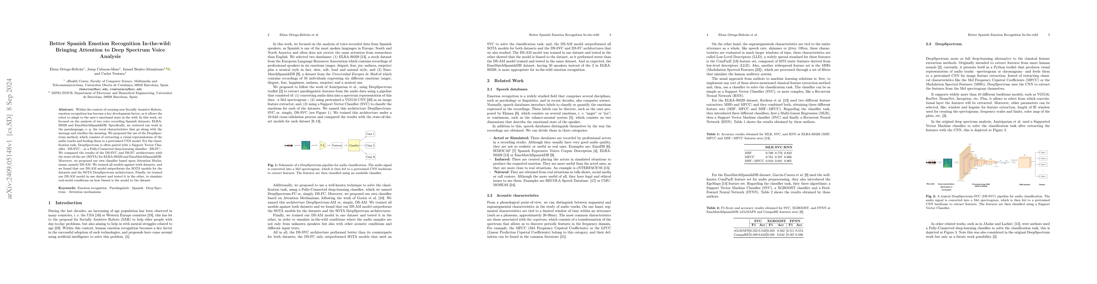 Thumbnail for Better Spanish Emotion Recognition In-the-wild: Bringing Attention to
  Deep Spectrum Voice Analysis