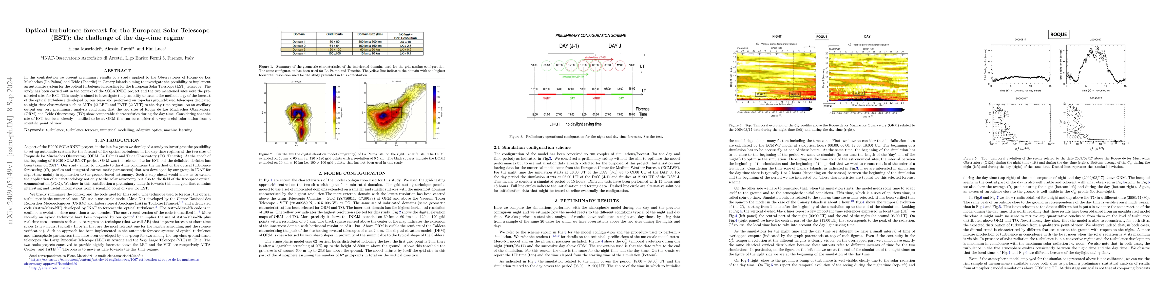 Thumbnail for Optical turbulence forecast for the European Solar Telescope (EST): the
  challenge of the day-time regime