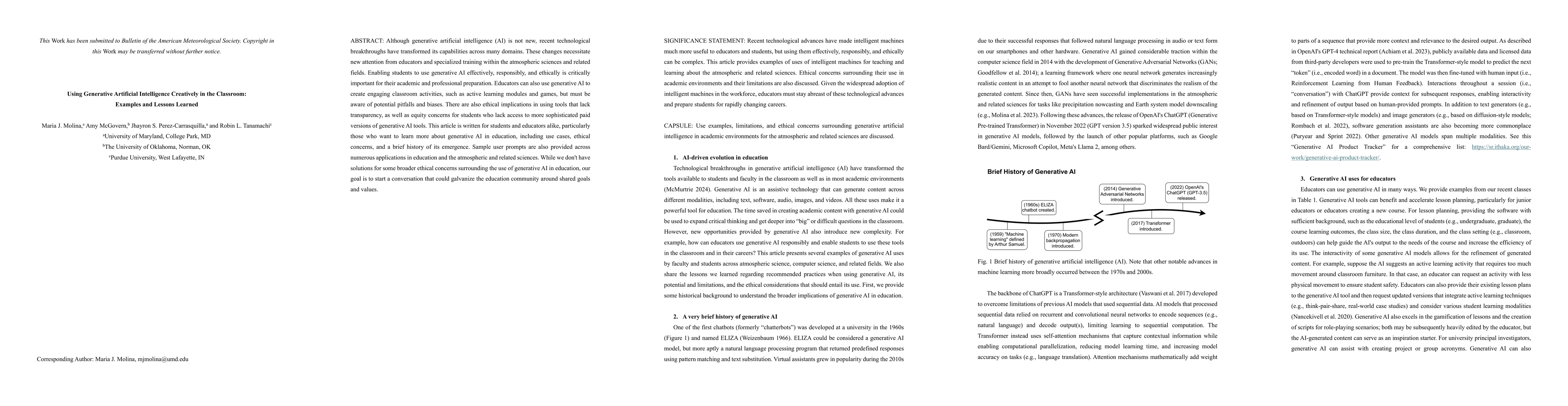 Thumbnail for Using Generative Artificial Intelligence Creatively in the Classroom:
  Examples and Lessons Learned