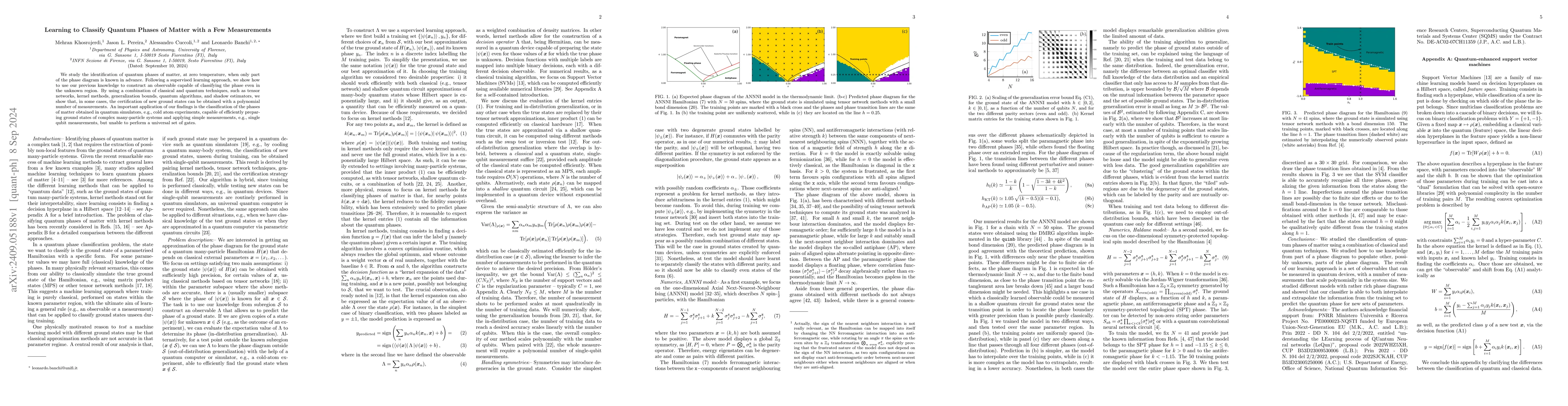 Thumbnail for Learning to Classify Quantum Phases of Matter with a Few Measurements