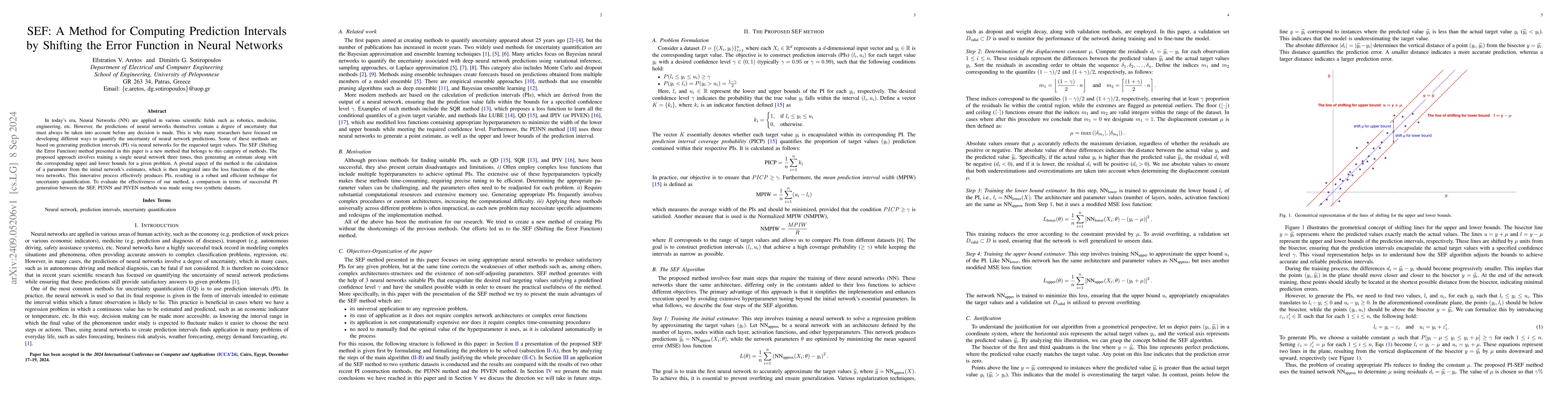 Thumbnail for SEF: A Method for Computing Prediction Intervals by Shifting the Error
  Function in Neural Networks