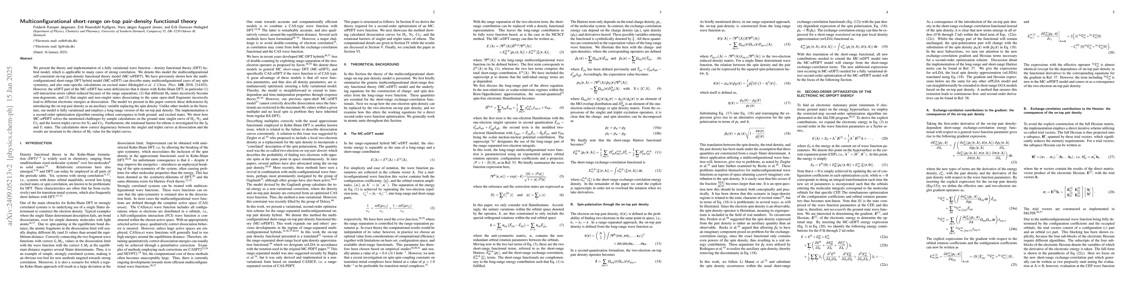 Thumbnail for Multiconfigurational short-range on-top pair-density functional theory