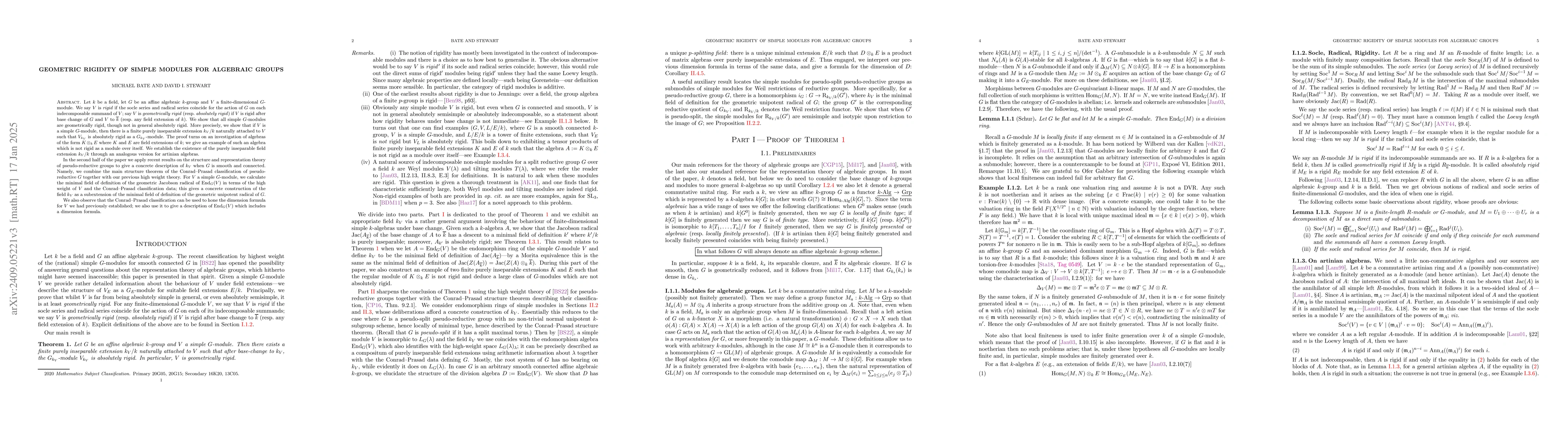 Thumbnail for Geometric rigidity of simple modules for algebraic groups