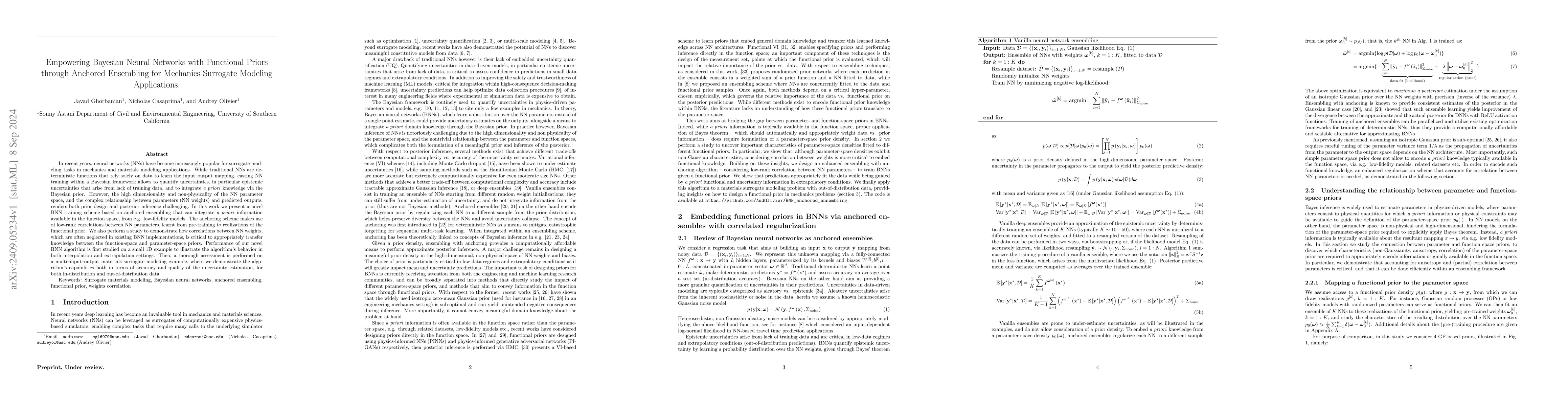 Thumbnail for Empowering Bayesian Neural Networks with Functional Priors through
  Anchored Ensembling for Mechanics Surrogate Modeling Applications