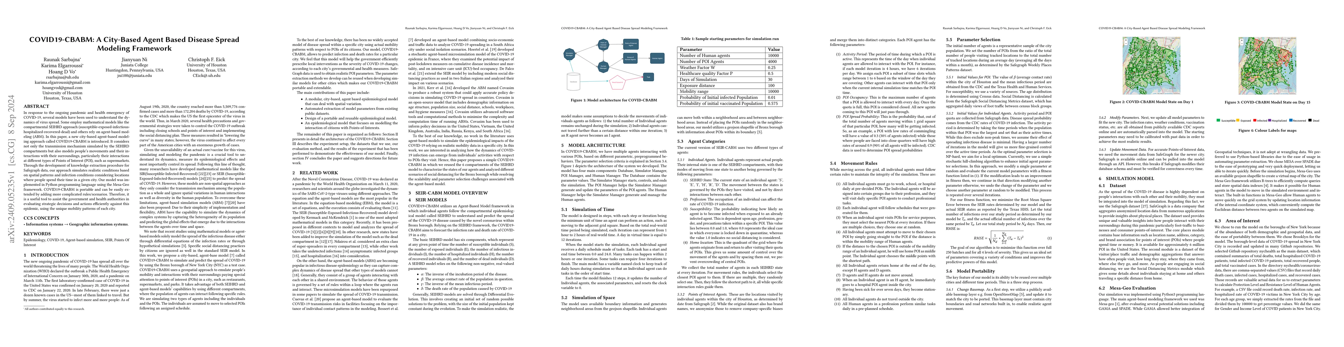 Thumbnail for COVID19-CBABM: A City-Based Agent Based Disease Spread Modeling
  Framework