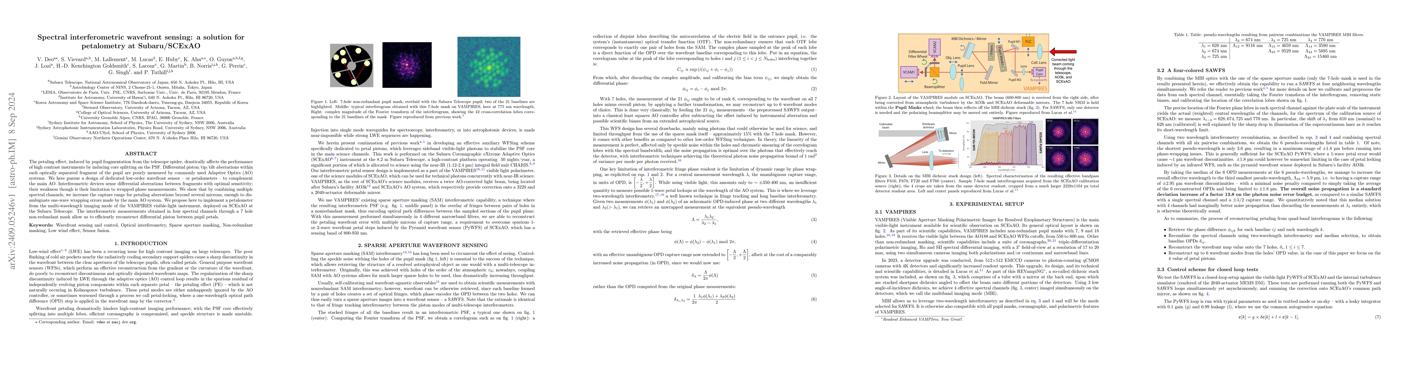 Thumbnail for Spectral interferometric wavefront sensing: a solution for petalometry
  at Subaru/SCExAO