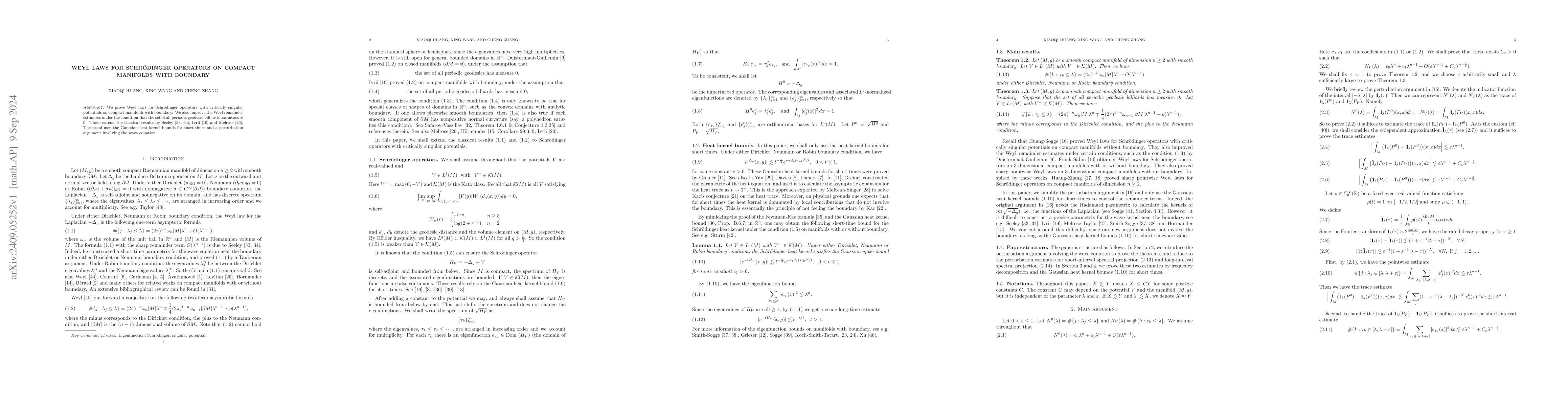 Thumbnail for Weyl laws for Schrödinger operators on compact manifolds with boundary