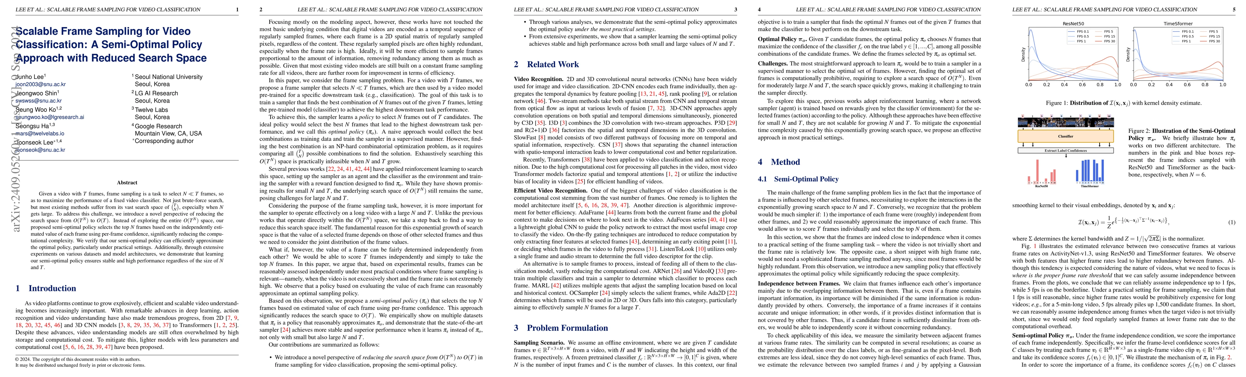 Thumbnail for Scalable Frame Sampling for Video Classification: A Semi-Optimal Policy
  Approach with Reduced Search Space