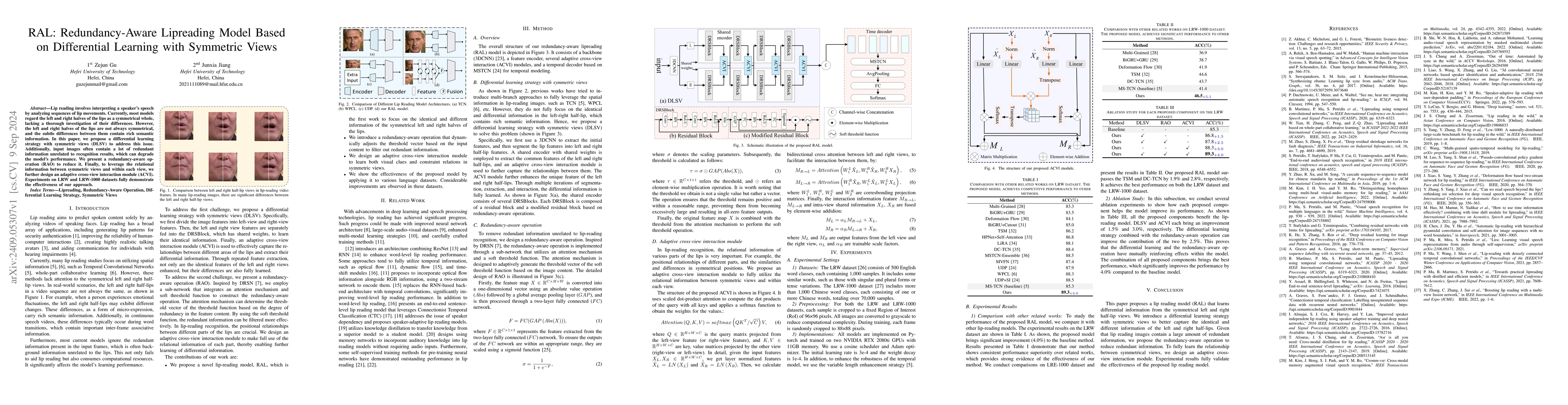Thumbnail for RAL:Redundancy-Aware Lipreading Model Based on Differential Learning
  with Symmetric Views