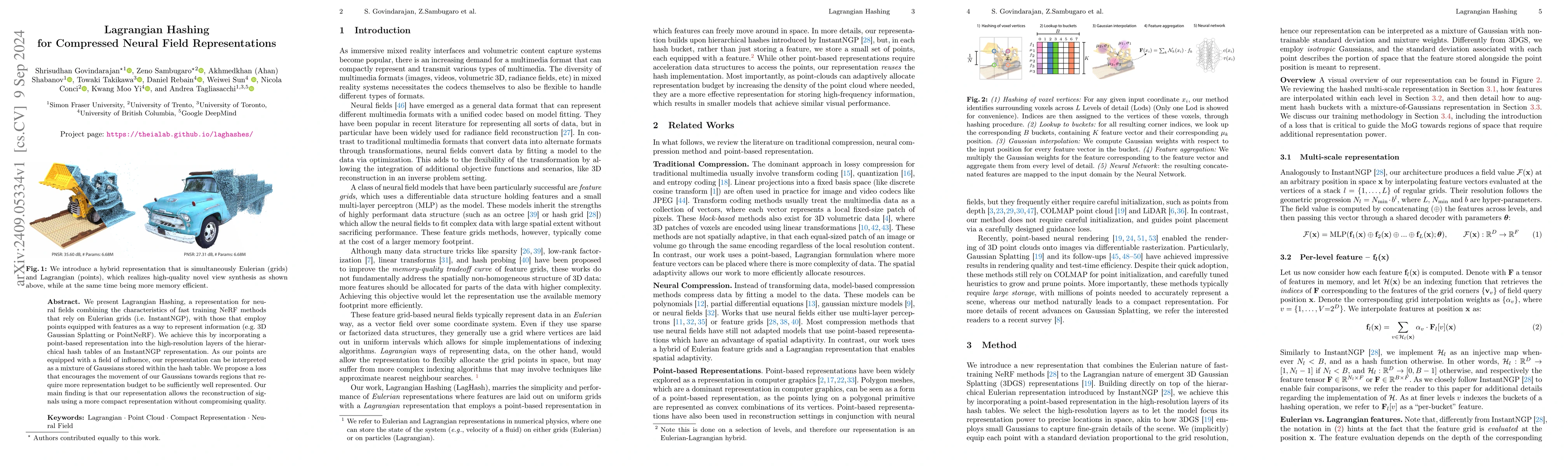 Thumbnail for Lagrangian Hashing for Compressed Neural Field Representations
