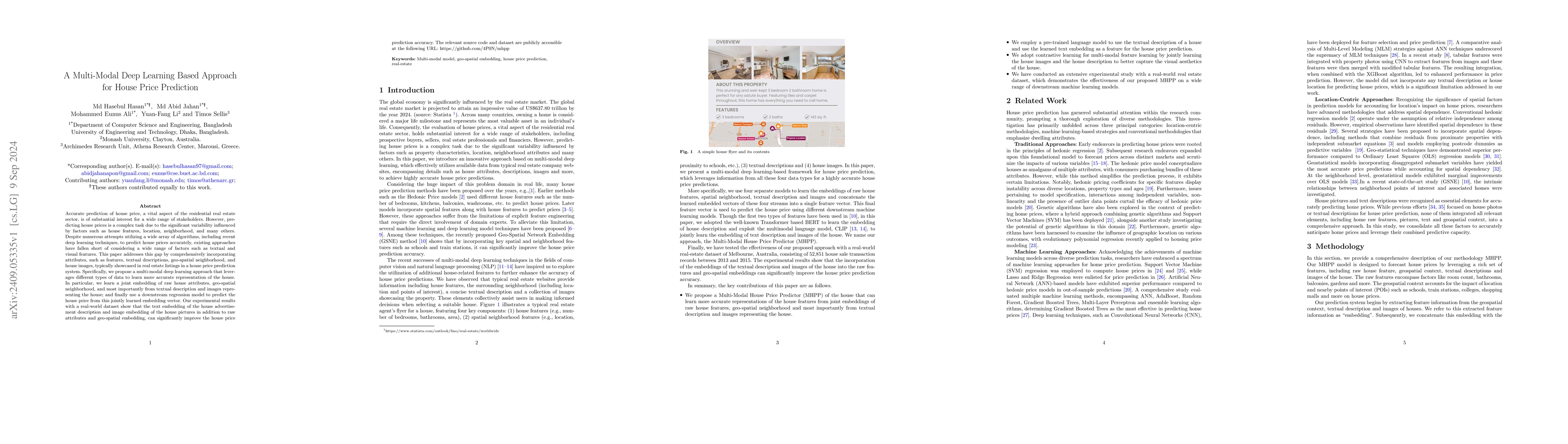 Thumbnail for A Multi-Modal Deep Learning Based Approach for House Price Prediction