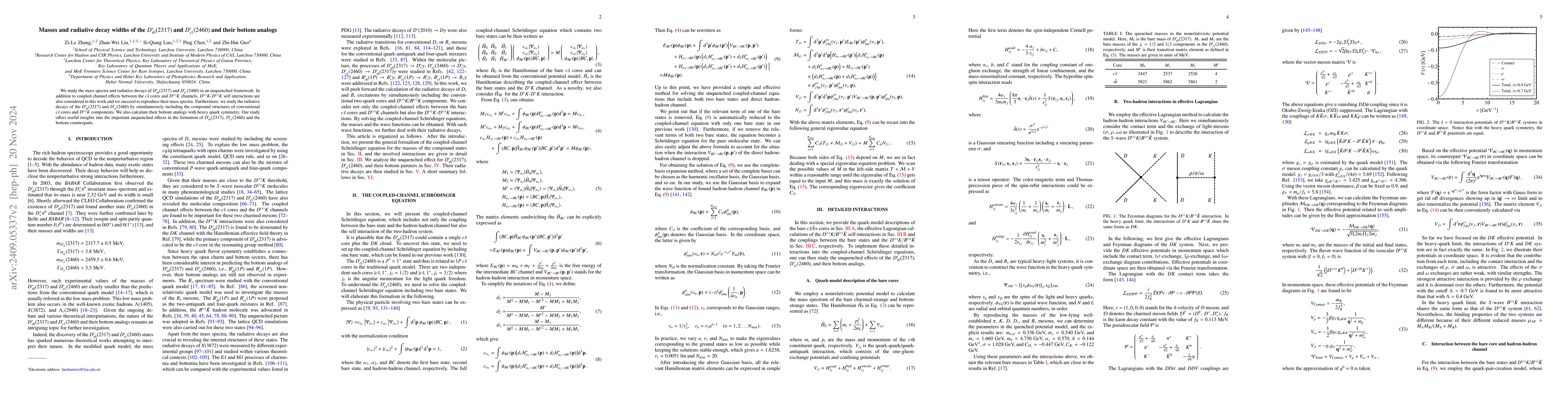Thumbnail for Masses and radiative decay widths of the $D_{s0}^*(2317)$ and
  $D_{s1}^{\prime}(2460)$ and their bottom analogs