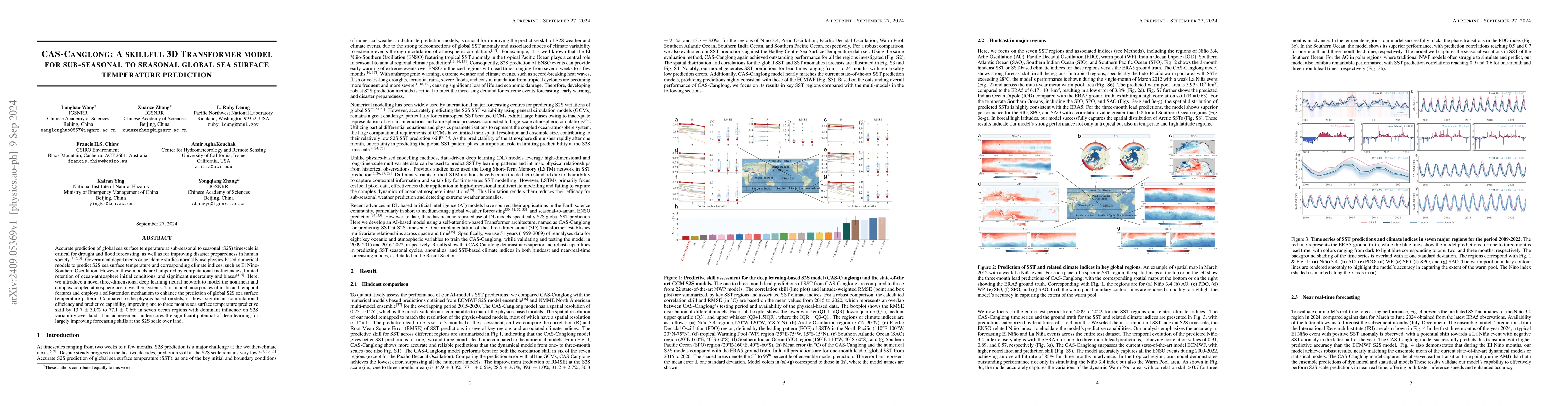 Thumbnail for CAS-Canglong: A skillful 3D Transformer model for sub-seasonal to
  seasonal global sea surface temperature prediction