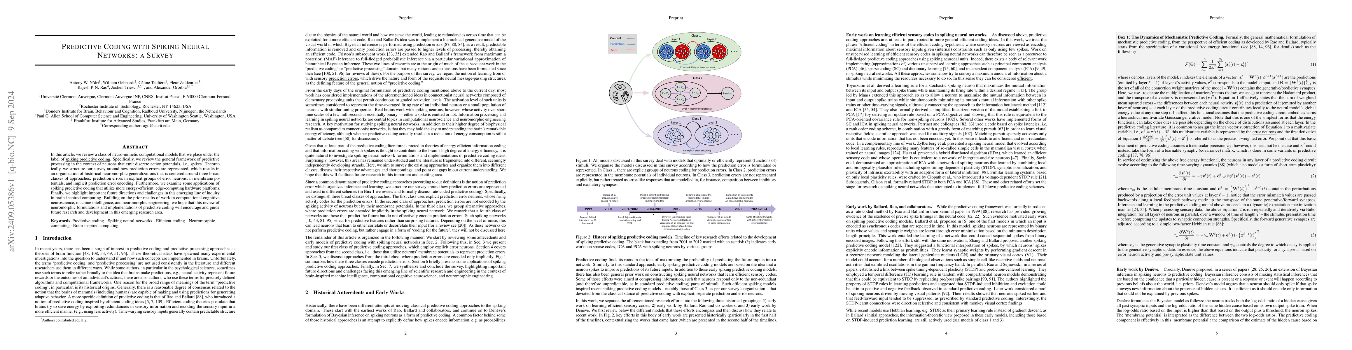Thumbnail for Predictive Coding with Spiking Neural Networks: a Survey