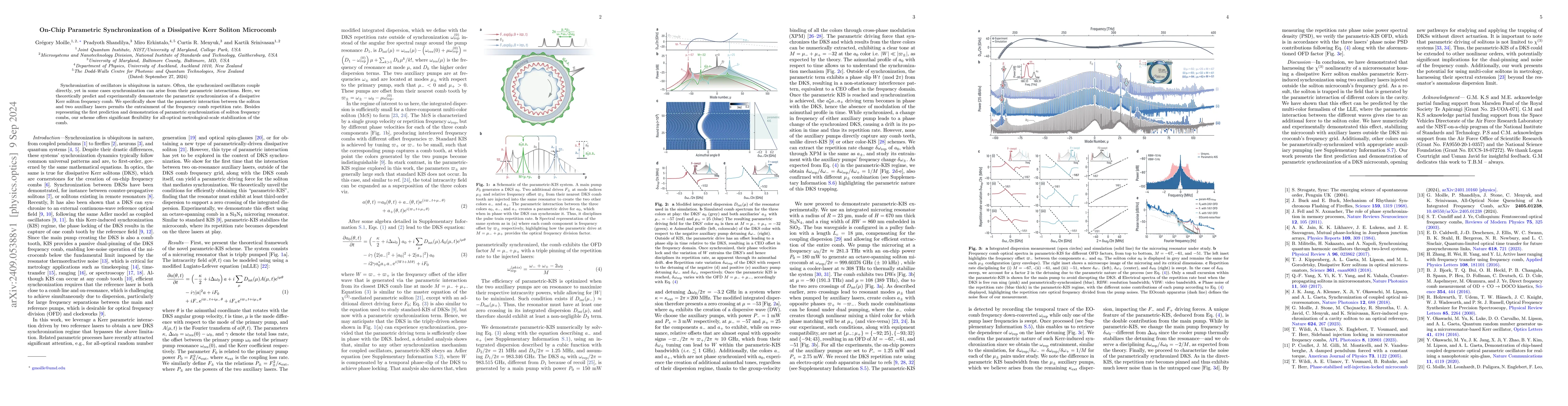 Thumbnail for On-Chip Parametric Synchronization of a Dissipative Kerr Soliton
  Microcomb