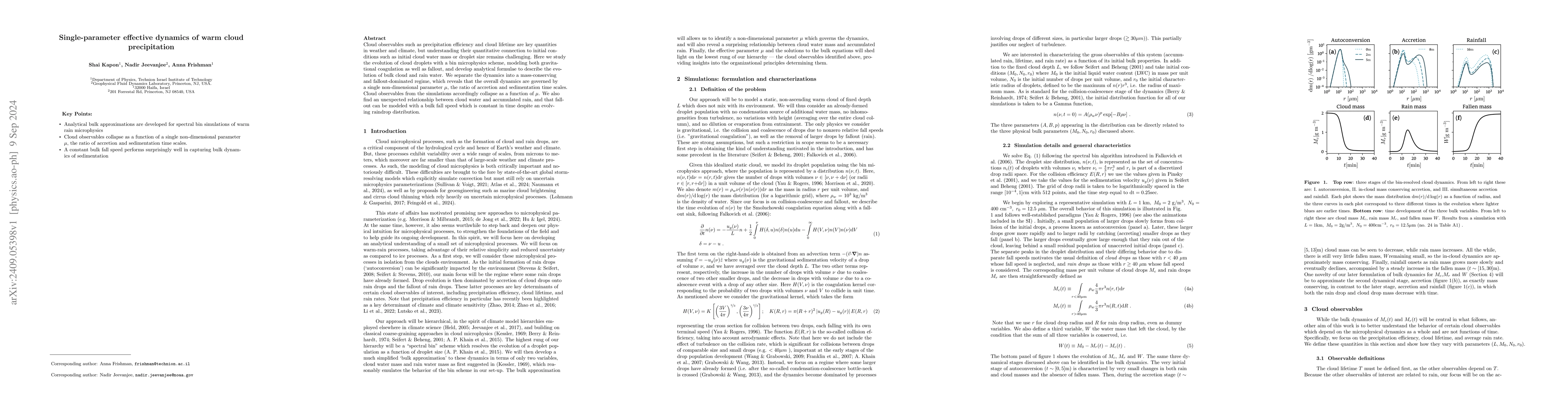 Thumbnail for Single-parameter effective dynamics of warm cloud precipitation
