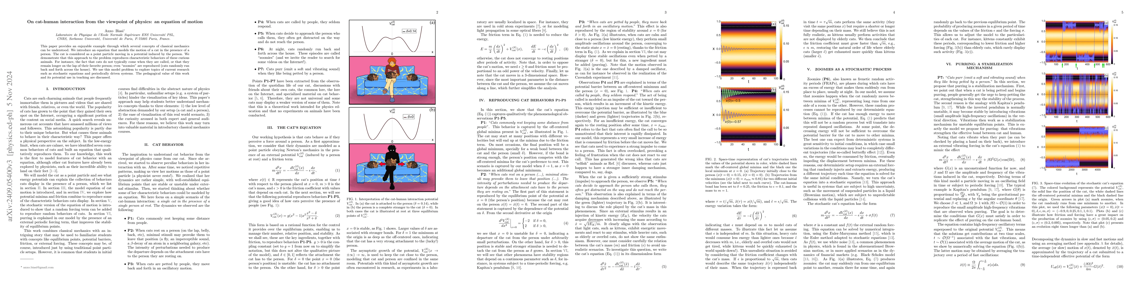 Thumbnail for On cat-human interaction from the viewpoint of physics: an equation of
  motion