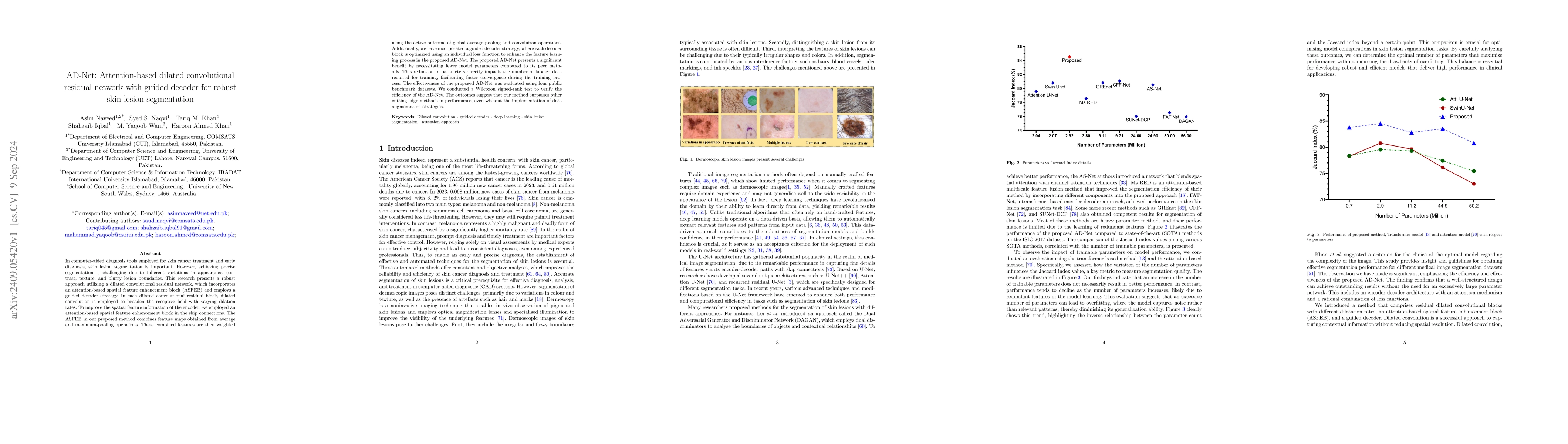 Thumbnail for AD-Net: Attention-based dilated convolutional residual network with
  guided decoder for robust skin lesion segmentation